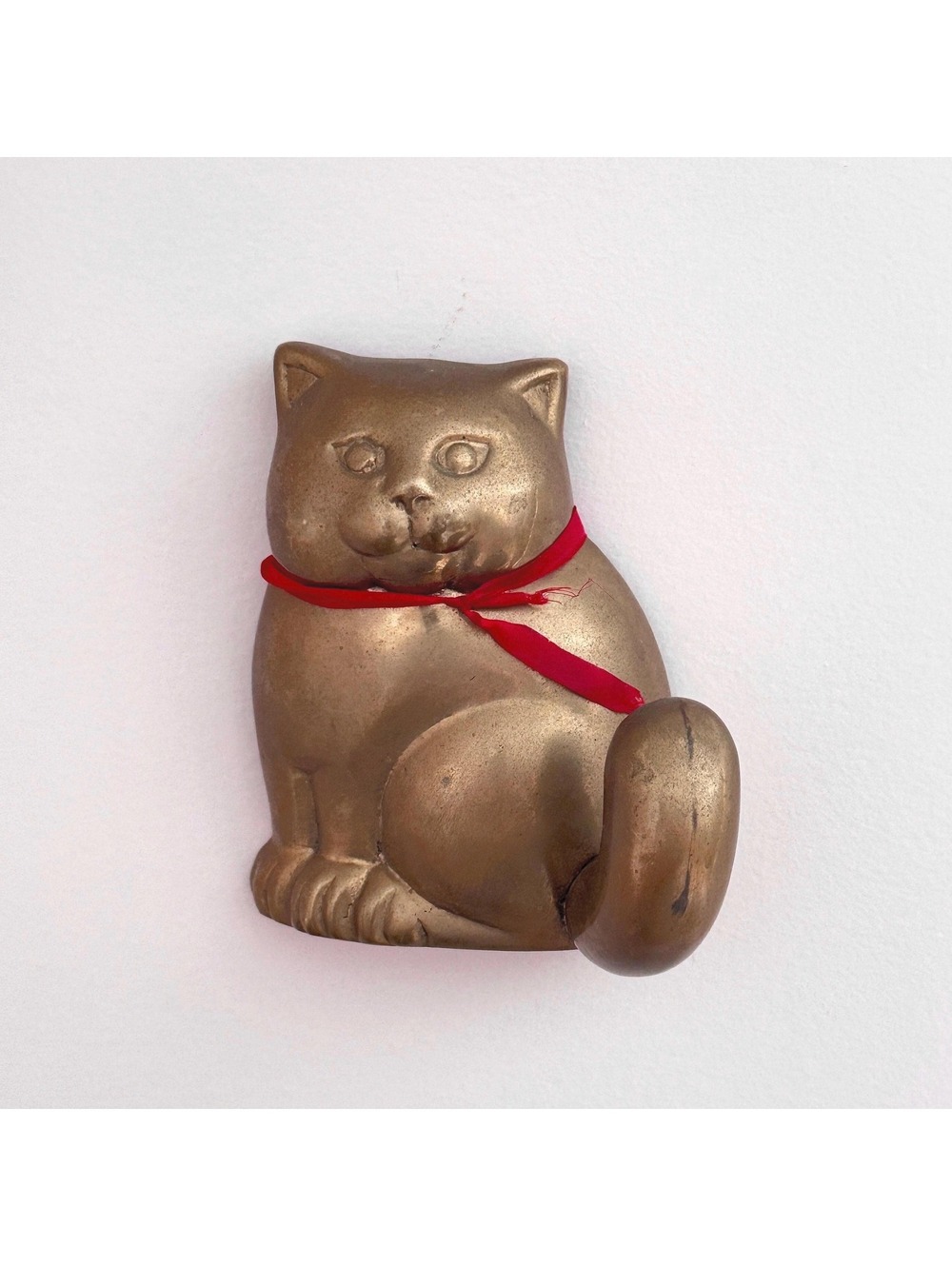 Brass Vintage Cat Hook Coat Rack Whimsical Functional Decor